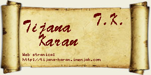 Tijana Karan vizit kartica